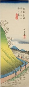 Spring View from the Foot of Asuka Hill (Asukayama shita haru no kei), da série "Famous Views of the Eastern Capital (Toto meisho)" de Utagawa Hiroshige
