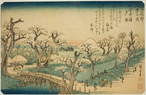 Gow em Koganei B Ridge (Koganei-bashi Sekisho), da série Te de Utagawa Hiroshige