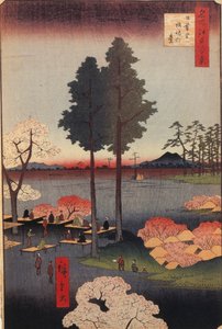 Suwa Bluff em Nippori Cem vistas famosas de Edo, 1856-1858 de Utagawa Hiroshige