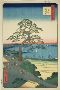 te ar também r-half loaf g pine at Hakkei-zaka (Pinheiro blindado Hakkei-zaka), da série s `` Ridge dre d fa net s views of Edo (Cem vistas famosas de Edo)