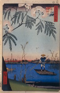 O rio Ayase e Kanegafuchi Cem vistas famosas de Edo, 1856-1858 de Utagawa Hiroshige