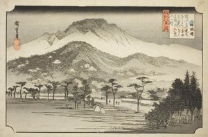 The Evening Bell at Miidera (Mii no bansho), da série "Eight Views in Omi Province (Omi hakkei no uchi)" de Utagawa Hiroshige