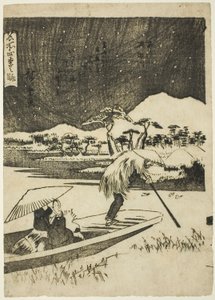 O Rio Sumida no Inverno (Fuyu, Sumidagawa), da série "Vistas das Quatro Estações em Lugares Famosos (Meisho shiki no nagame)" de Utagawa Hiroshige