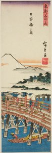 Vista da Ponte Nihon (Nihonbashi no zu), da série "Lugares Famosos na Capital Oriental (Toto meisho no uchi)" de Utagawa Hiroshige