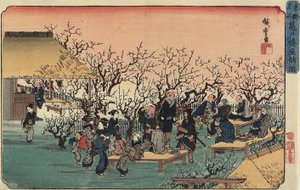 Vista do jardim de ameixas em Kameido, 1832-1834