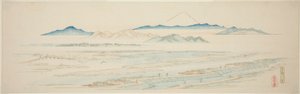 Aldeia de Tamagawa (Tamagawa no sato), de uma série sem título de vistas famosas dos subúrbios de Edo de Utagawa Hiroshige