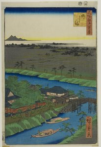 Yanagashima, da série "Cem Vistas Famosas de Edo (Meisho Edo hyakkei)" de Utagawa Hiroshige