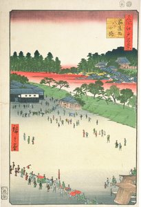 Yatsuko, dentro do Portão Sujikai, da série "Cem visões famosas de Edo", 1857 (impressão em xilogravura a cores)