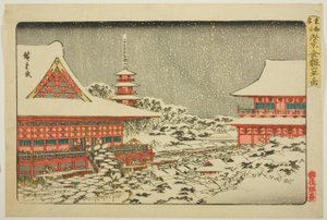 Feira de Fim de Ano no Templo Kinryuzan em Asakusa (Asakusa Kinryuzan toshi no ichi), da série "Lugares Famosos na Capital Oriental (Toto meisho)" de Utagawa Hiroshige