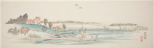 Yuhigaoka, de uma série sem título de vistas famosas dos subúrbios de Edo de Utagawa Hiroshige