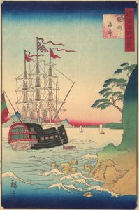 Navio holandês em Anchor na costa de Tsushima, 3º mês, 1859.