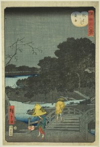 Chuva Noturna na Ponte Makura (Makurabashi yau), da série "Oito Vistas do Rio Sumida (Sumidagawa hakkei)"