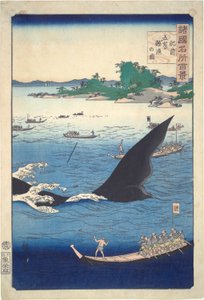 Baleeira em Goto na província de Hizen (da série Cem Vistas Famosas das Províncias)