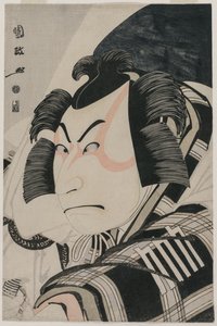 Nakamura Nakazo II como Matsuomaru na cena de parada de carruagens, 1796. de Utagawa Kunimasa
