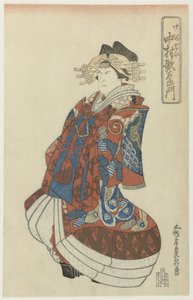 Nakamura Utaemon como cortesã de Utagawa Kunimasa