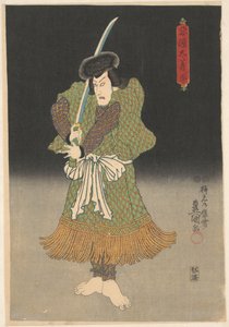 Ator descalço com uma espada de Utagawa Kunisada (I)