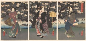 Passeio nocturno ao longo do rio de Utagawa Kunisada (I)