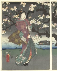 Passeio nocturno ao longo do rio de Utagawa Kunisada (I)