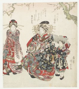 Cortesã com duas empregadas de Utagawa Kunisada (I)