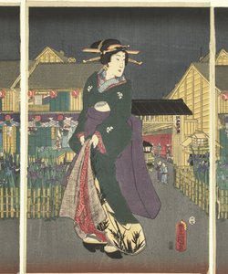 Irriga em plena floração de Utagawa Kunisada (I)