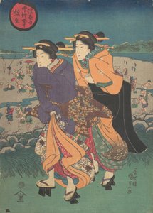 Evento anual - o terceiro mês Ukiyo nenju gyoji: Yayoi, meados do século 19, meados do século 19. de Utagawa Kunisada