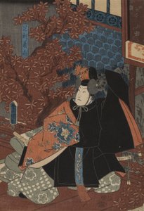 Ashikaga Yoshihisa em Higashiyama Sakura Soshi de Utagawa Kunisada