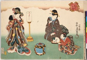 Evening Snow Bo-setsu, da série Eight Figural Views Sugata Hakkei, ca. 1850., c. 1850 de Utagawa Kunisada