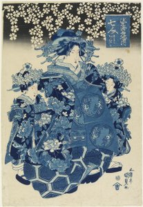 Uma das Sete Belas Cortesãs da Casa Ebiya, c. 1808-1829 de Utagawa Kunisada