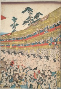 Fotos do Grande Festival de Sumô de Utagawa Kunisada