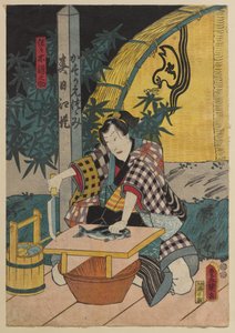 Cena de uma peça de Kabuki de Utagawa Kunisada