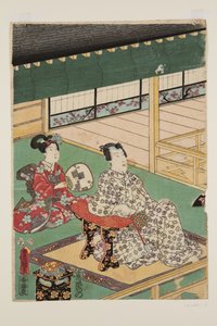 O Quinto Mês (Satsuki) (impressão em bloco de madeira a cores) de Utagawa Kunisada