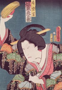 O ator Bando Hikosaburo, pub. c.1850, (impressão do woodblock da cor)