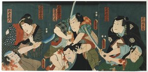 Cena de teatro, 1844 de Utagawa Kunisada