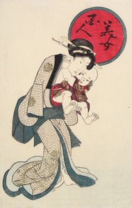 Mulher com um bebé de Utagawa Kunisada