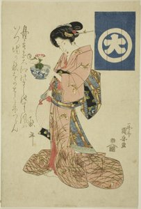 Beleza representando o outono, de uma série sem título de belezas representando as quatro estações de Utagawa Kuniyasu