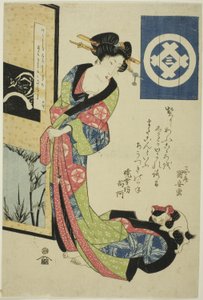 Beleza representando o inverno, de uma série sem título de belezas representando as quatro estações de Utagawa Kuniyasu