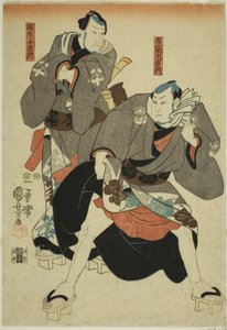 Actors as Hotei Ichiemon and Gokuin Chiemon de Utagawa Kuniyoshi