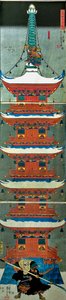 Batalha no Monte Yoshino (Yoshinoyama kassen), c.1851 de Utagawa Kuniyoshi