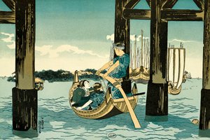 Passeios de barco de Utagawa Kuniyoshi