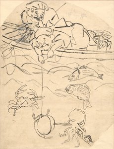 Daikoku e Ebisu, Dois dos Sete Deuses da Felicidade. de Utagawa Kuniyoshi