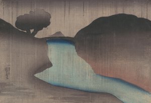 Ochanomizu in the Rain, meados do século XIX. de Utagawa Kuniyoshi