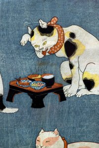 Provérbios Ilustrados por Cats (Tatoe zukushi no uchi), c.1852 de Utagawa Kuniyoshi