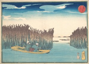 Coletores de algas marinhas em Omori, 1797-1861. de Utagawa Kuniyoshi