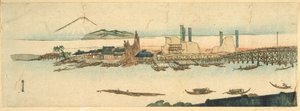 Cena no rio Sumida de Utagawa Kuniyoshi