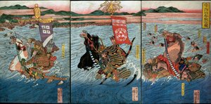 A Batalha no Rio Uji (Ujigawa kassen no zu), c.1831-32 de Utagawa Kuniyoshi