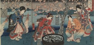 Fogo de vigia, fogo dos cinco elementos do ambiente de Utagawa Kuniyoshi