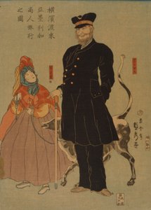 Comerciante americano passeando em Yokohama, 1861