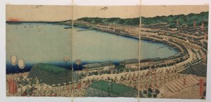 Procissões de Daimyo que passam ao longo do Tokaido de Utagawa Sadahide