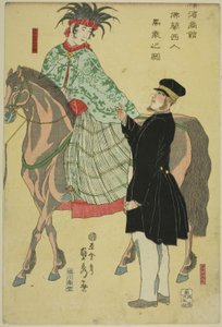 ts da mãe de Yokohama: francês wo manhorse ck de Utagawa Sadahide