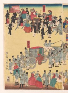 Procissão de pessoas das Cinco Terras de Utagawa Sadahide